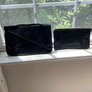 Fendi clutch with makeup bag
